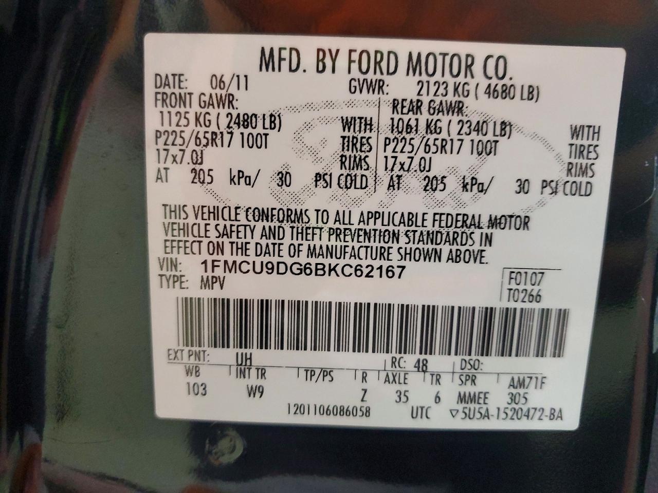 2011 FORD ESCAPE