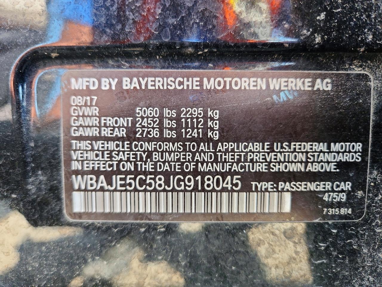 2018 BMW 5 SERIES