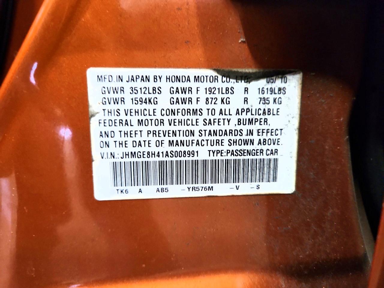 2010 HONDA FIT