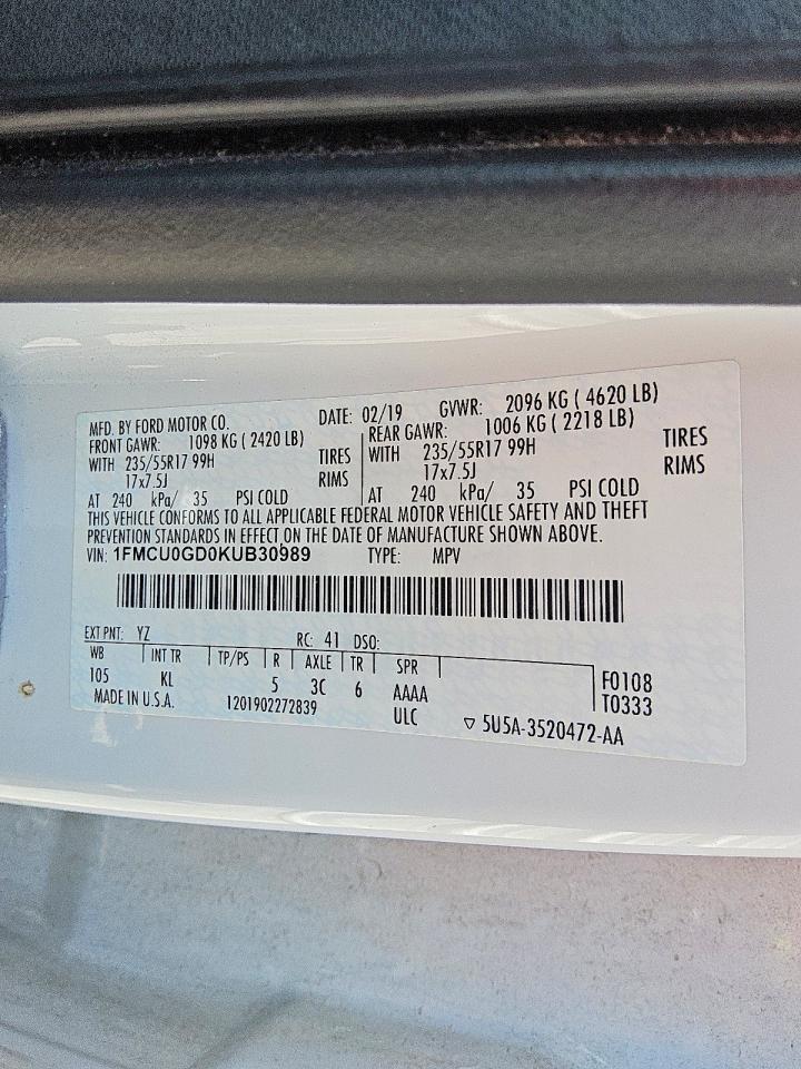 2019 FORD ESCAPE