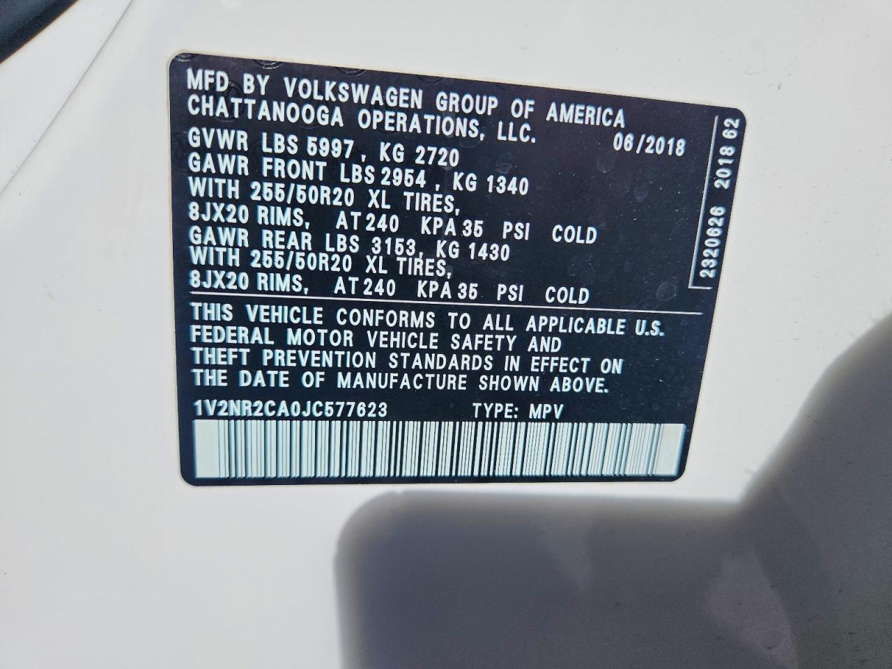2018 VOLKSWAGEN ATLAS