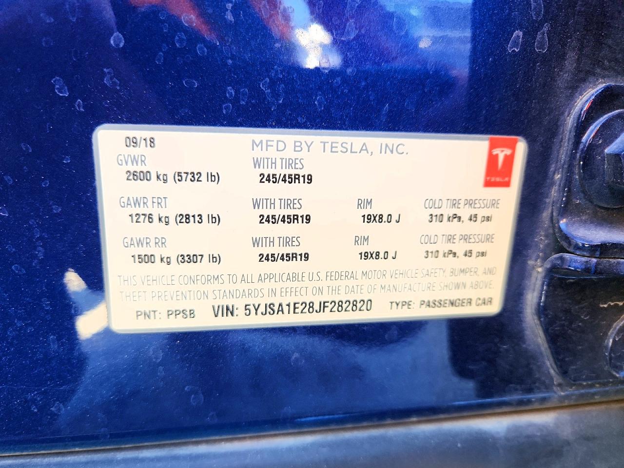 2018 TESLA MODEL S