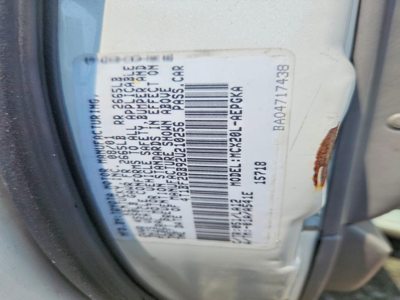 2002 TOYOTA AVALON