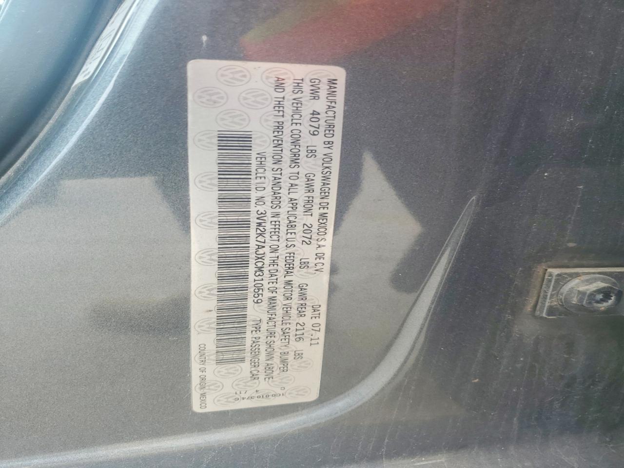 2012 VOLKSWAGEN JETTA