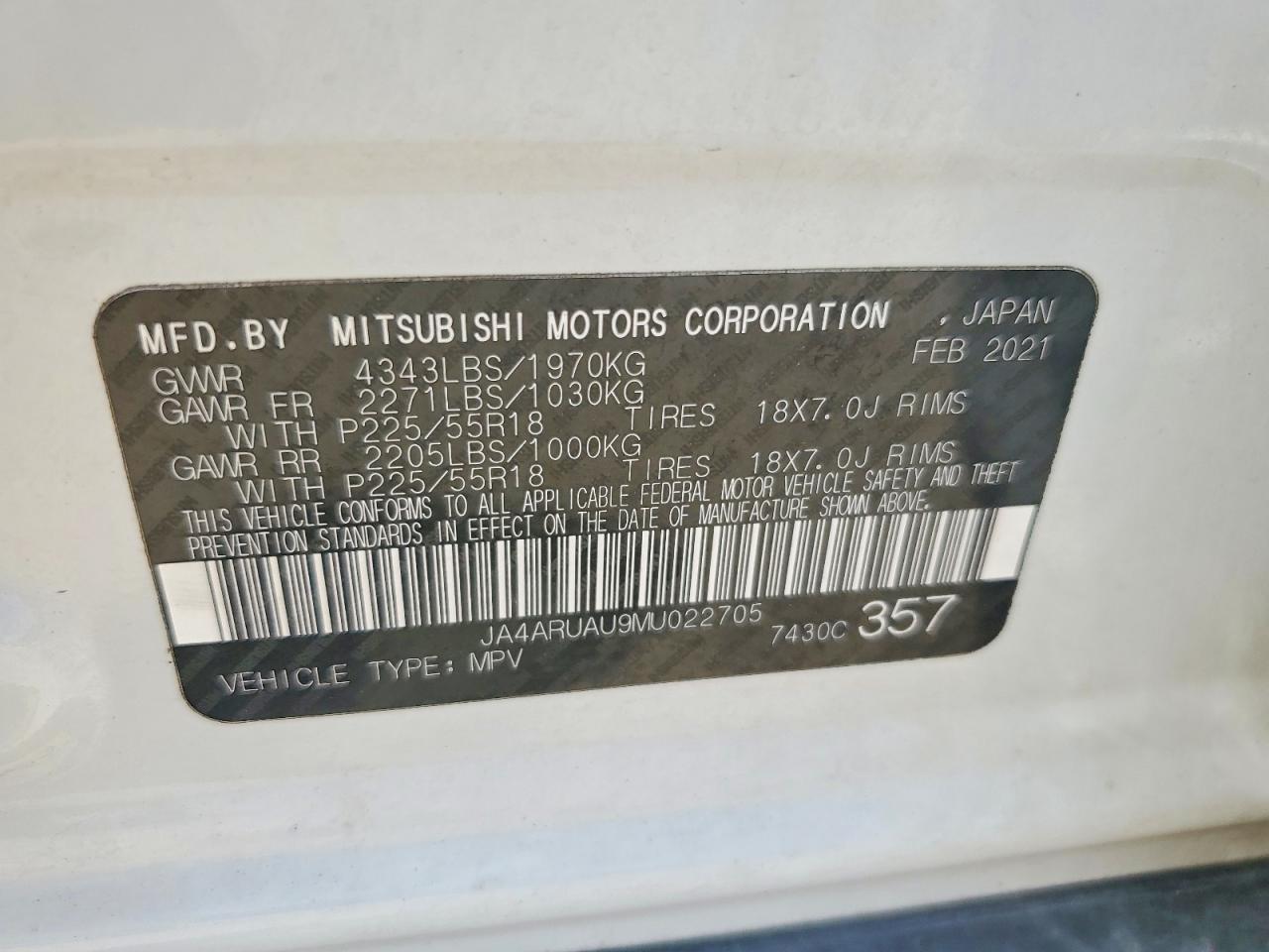 2021 MITSUBISHI OUTLANDER