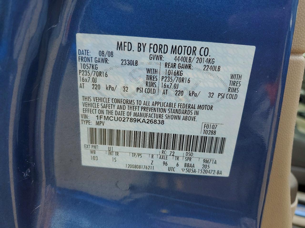 2009 FORD ESCAPE