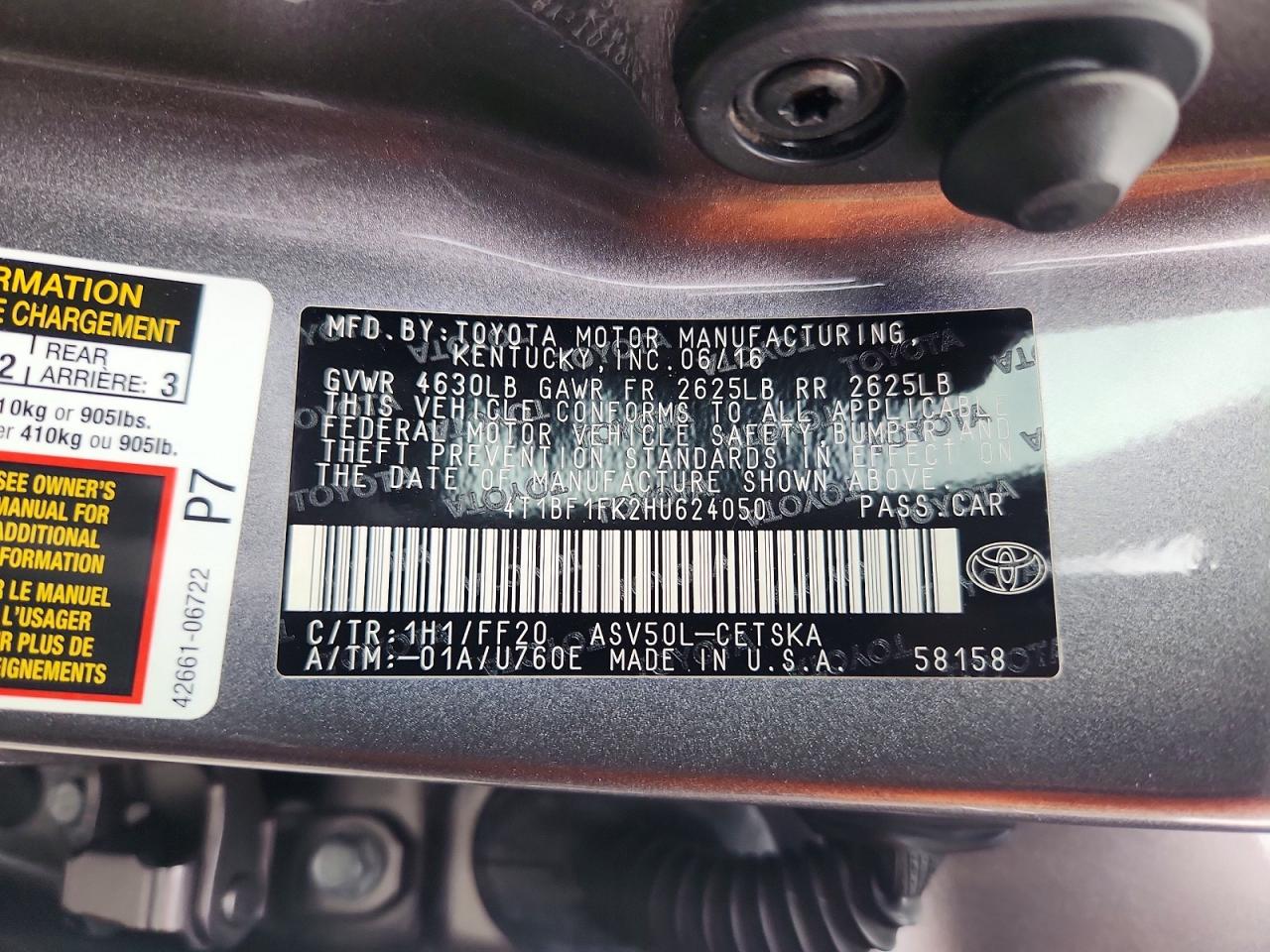 2017 TOYOTA CAMRY