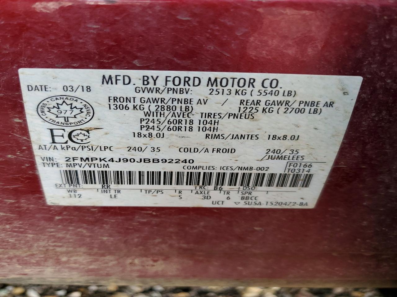 2018 FORD EDGE