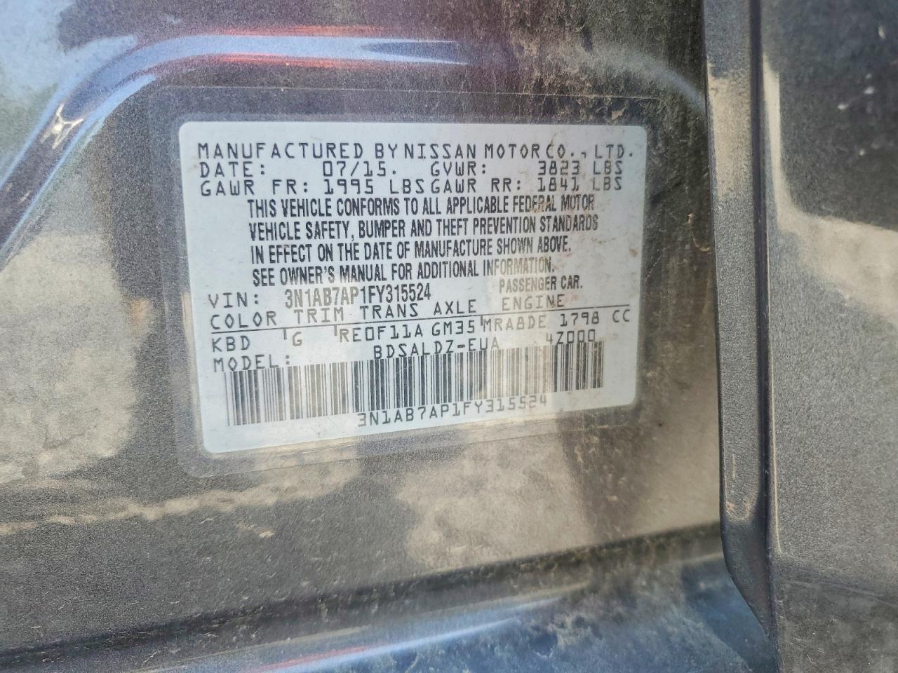 2015 NISSAN SENTRA