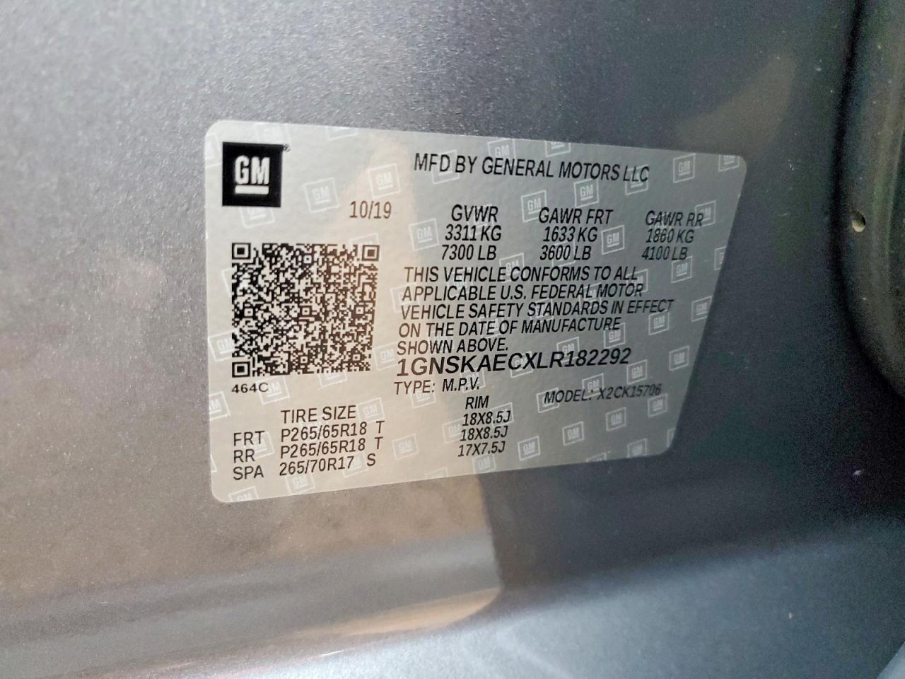 2020 CHEVROLET TAHOE