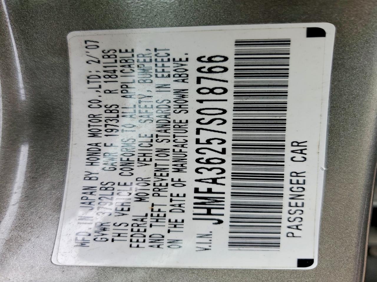 2007 HONDA CIVIC