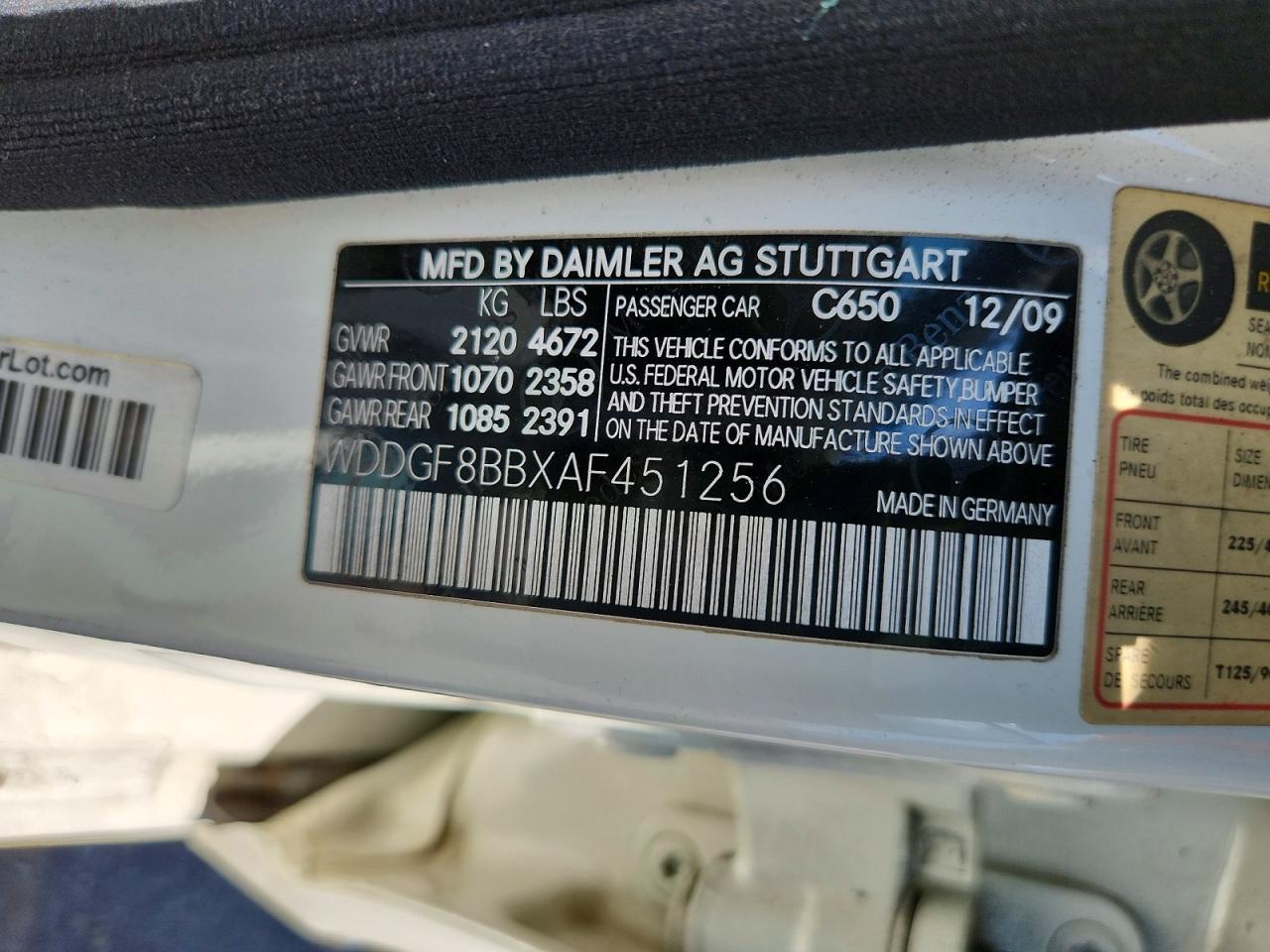 2010 MERCEDES-BENZ C-CLASS