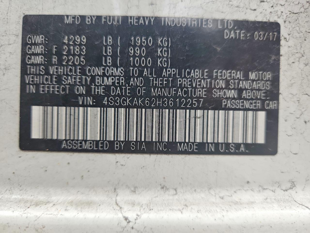 2017 SUBARU IMPREZA