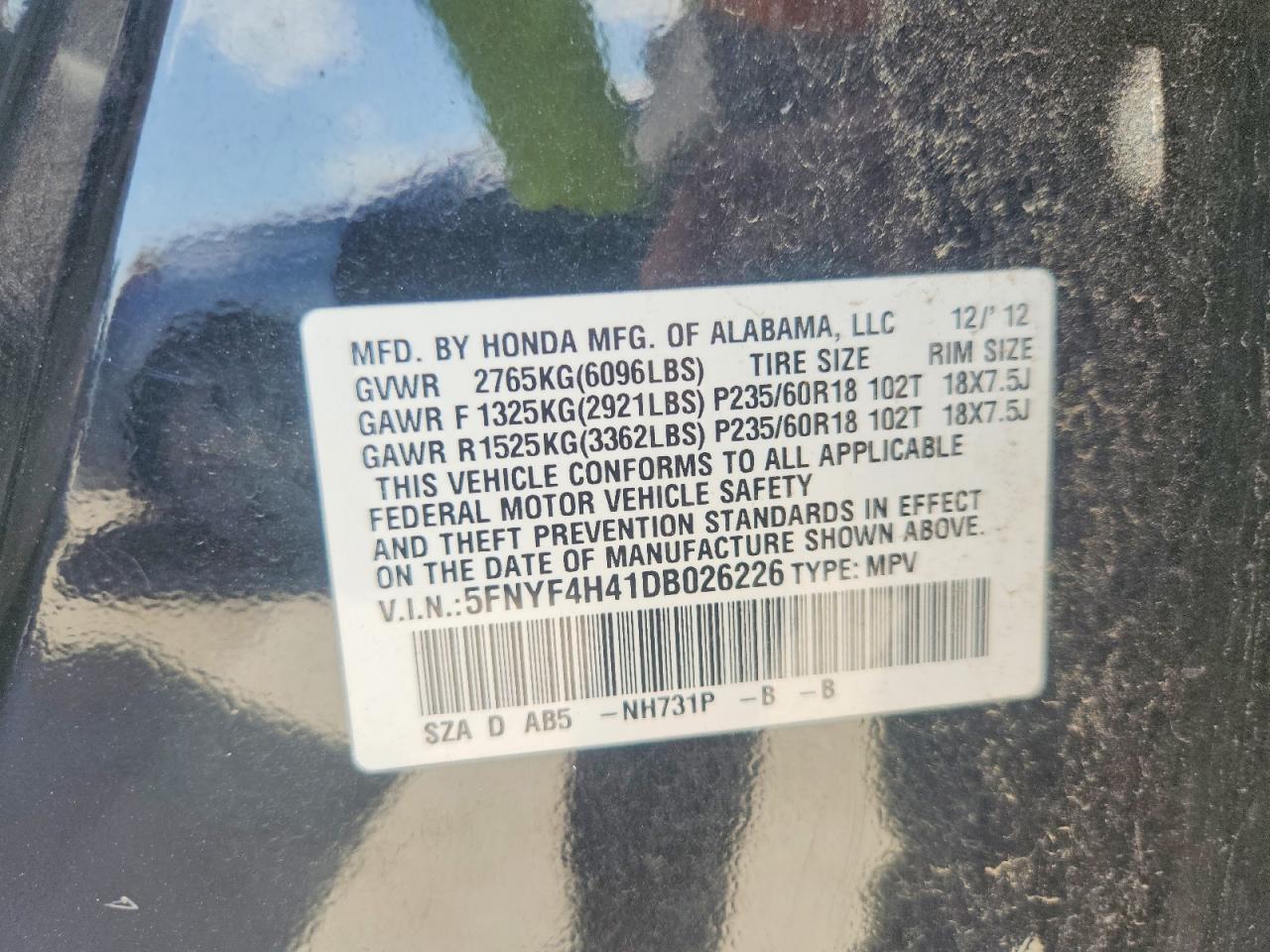 2013 HONDA PILOT