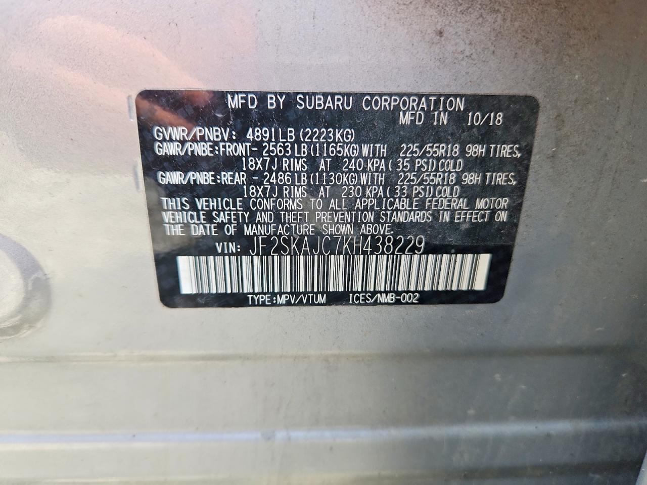 2019 SUBARU FORESTER