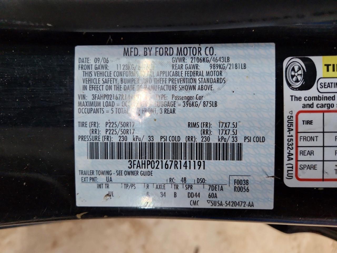 2007 FORD FUSION