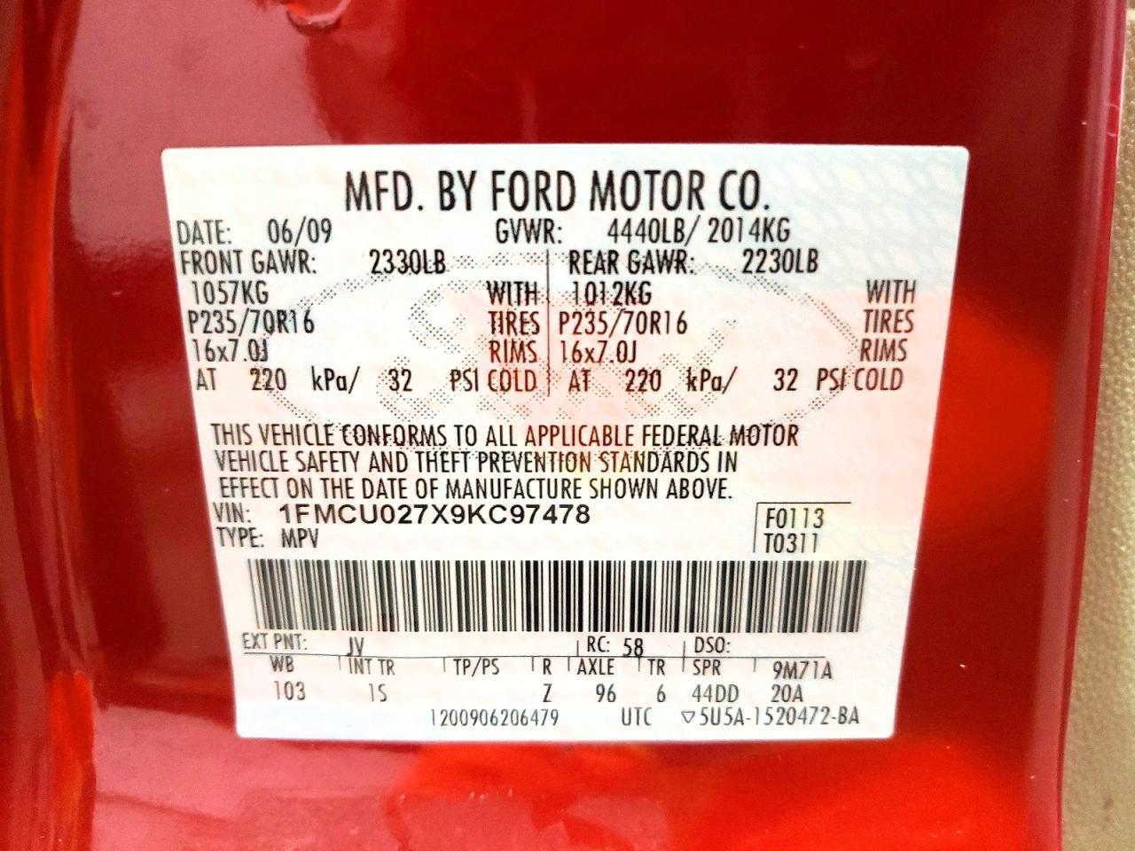 2009 FORD ESCAPE