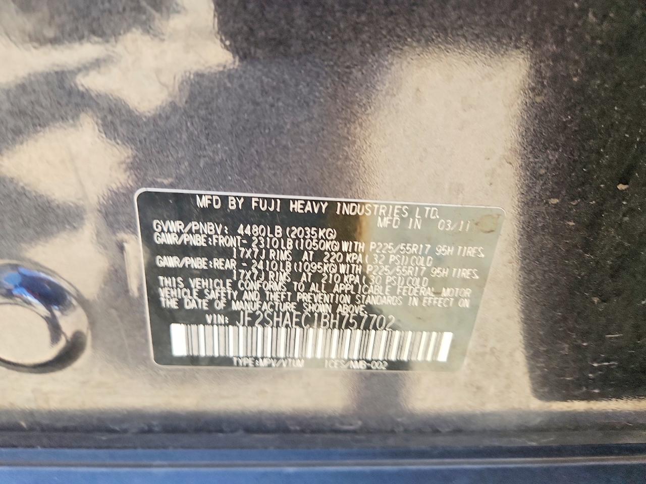 2011 SUBARU FORESTER