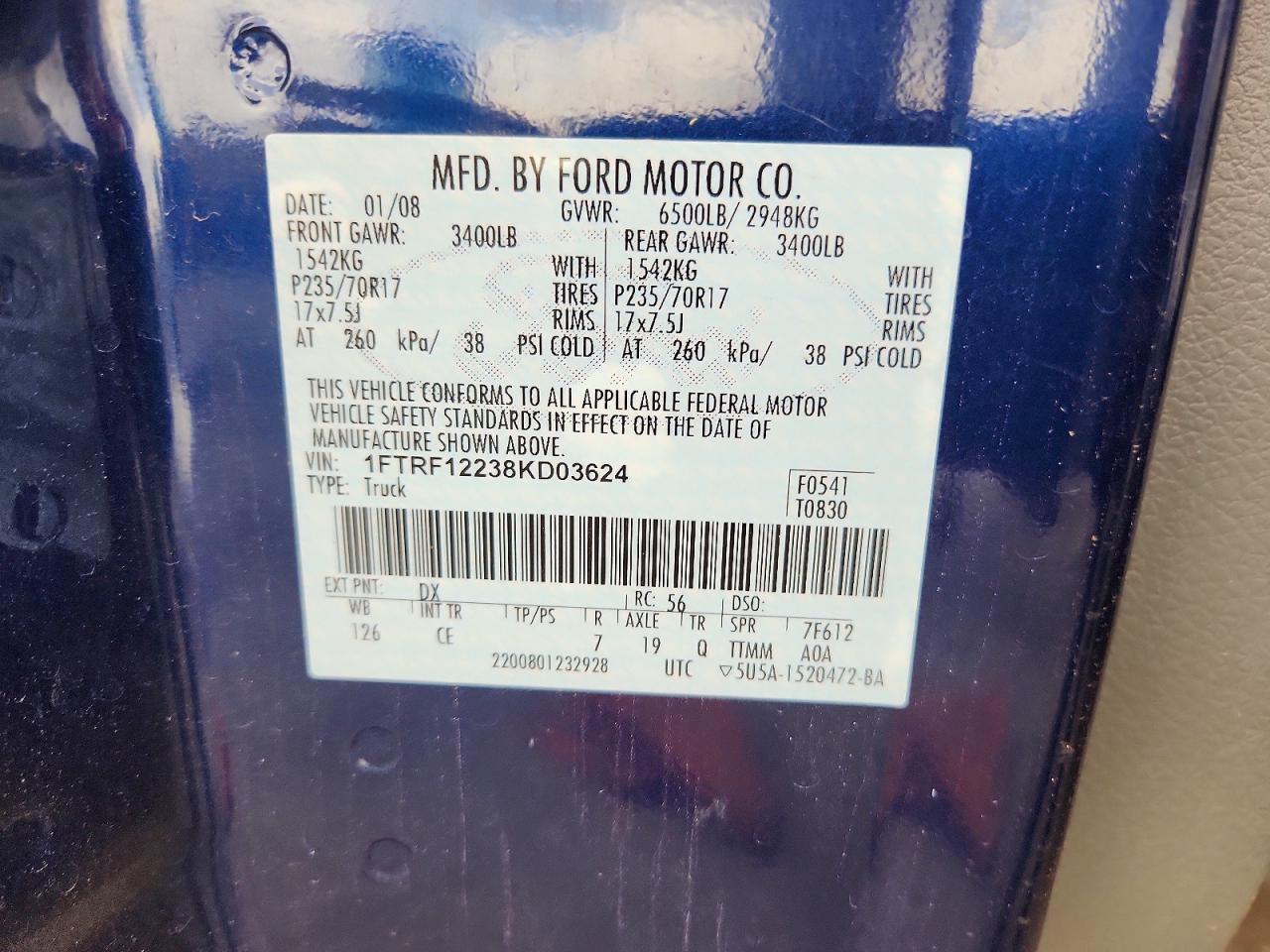 2008 FORD F150