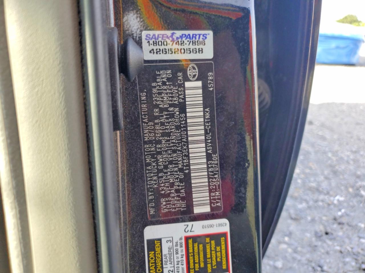 2010 TOYOTA CAMRY