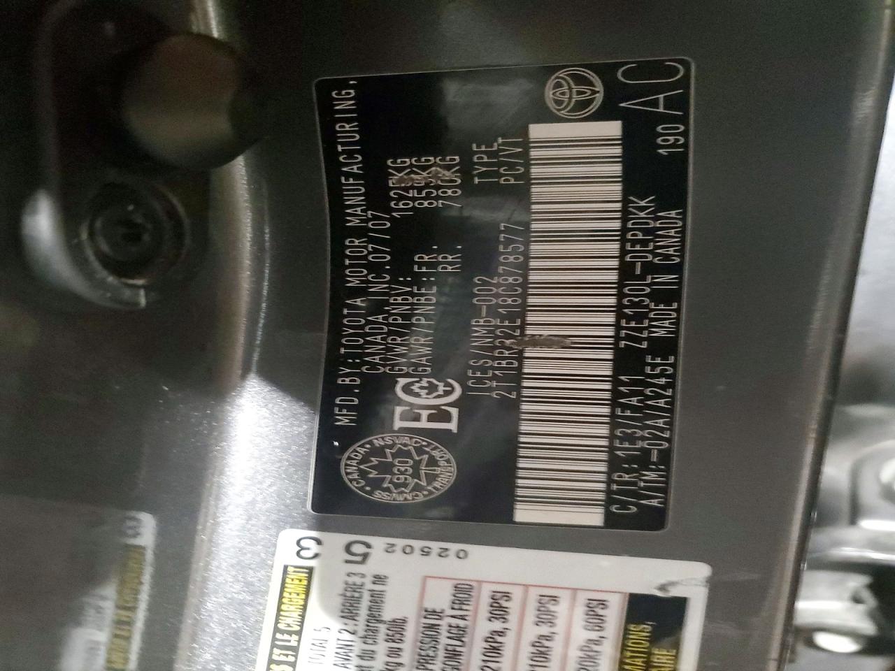 2008 TOYOTA COROLLA
