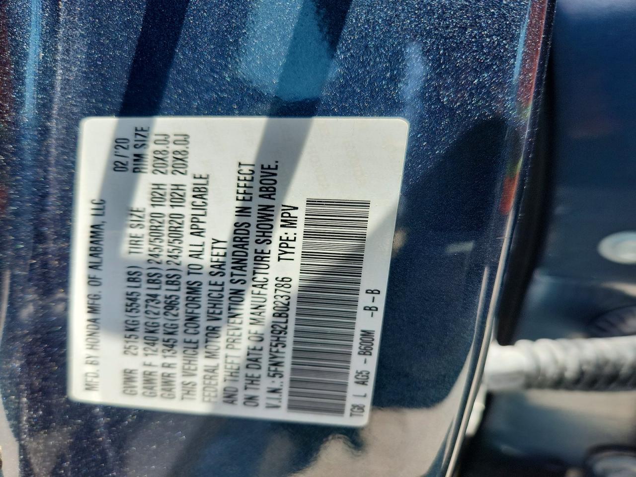 2020 HONDA PILOT