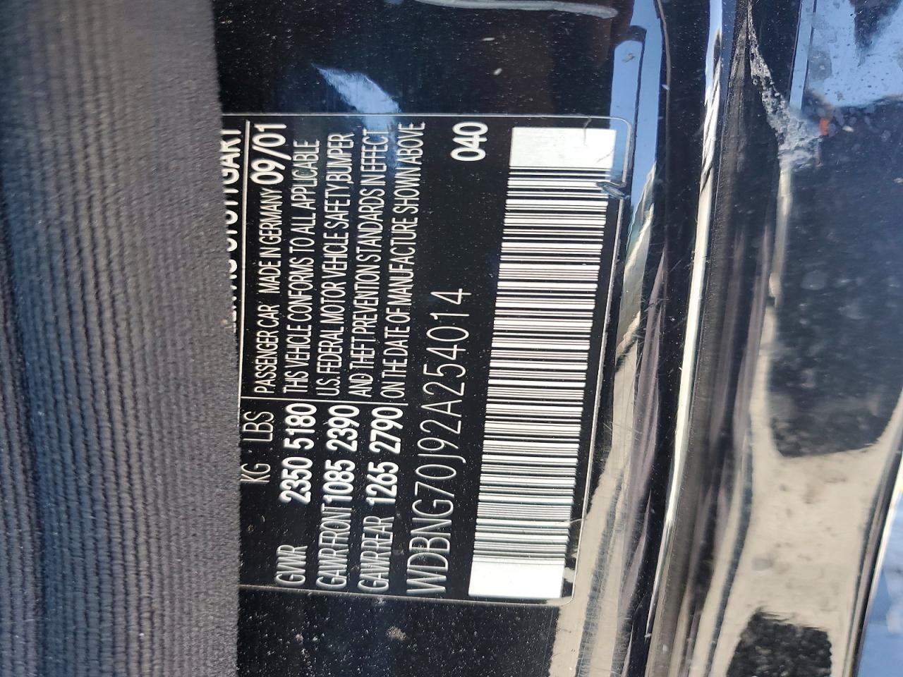 2002 MERCEDES-BENZ S-CLASS