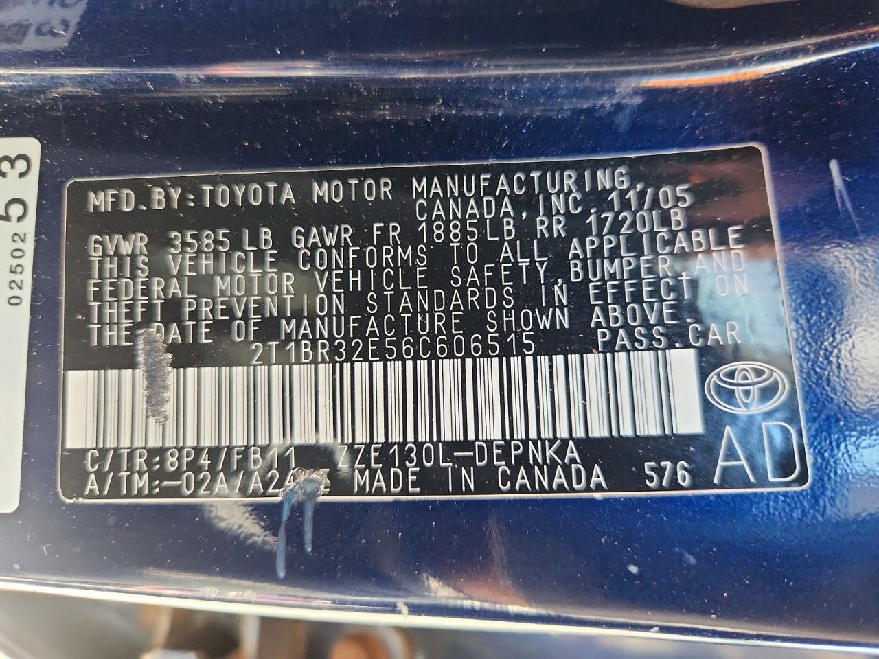 2006 TOYOTA COROLLA