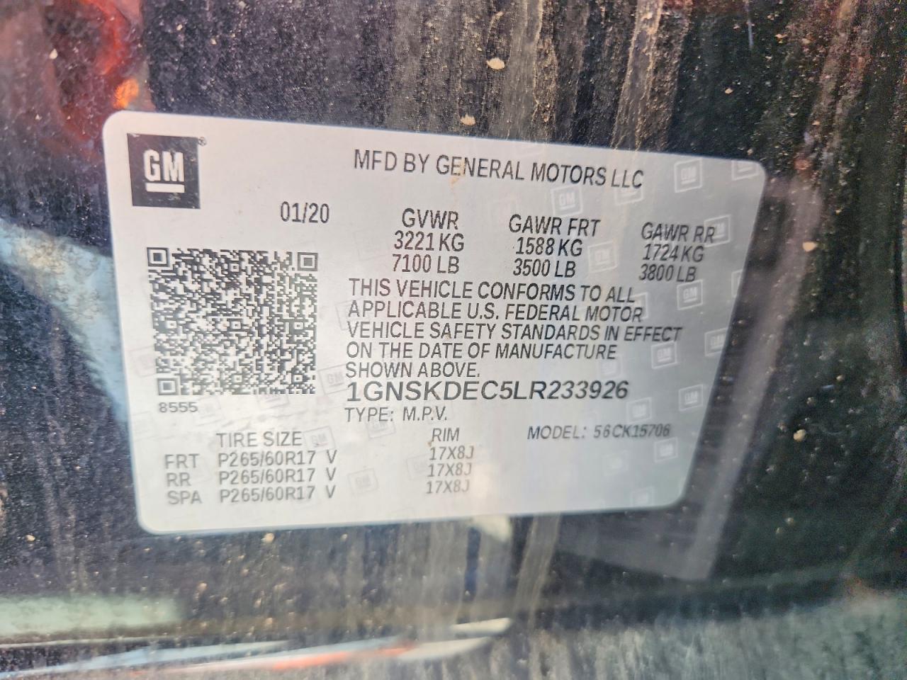 2020 CHEVROLET TAHOE