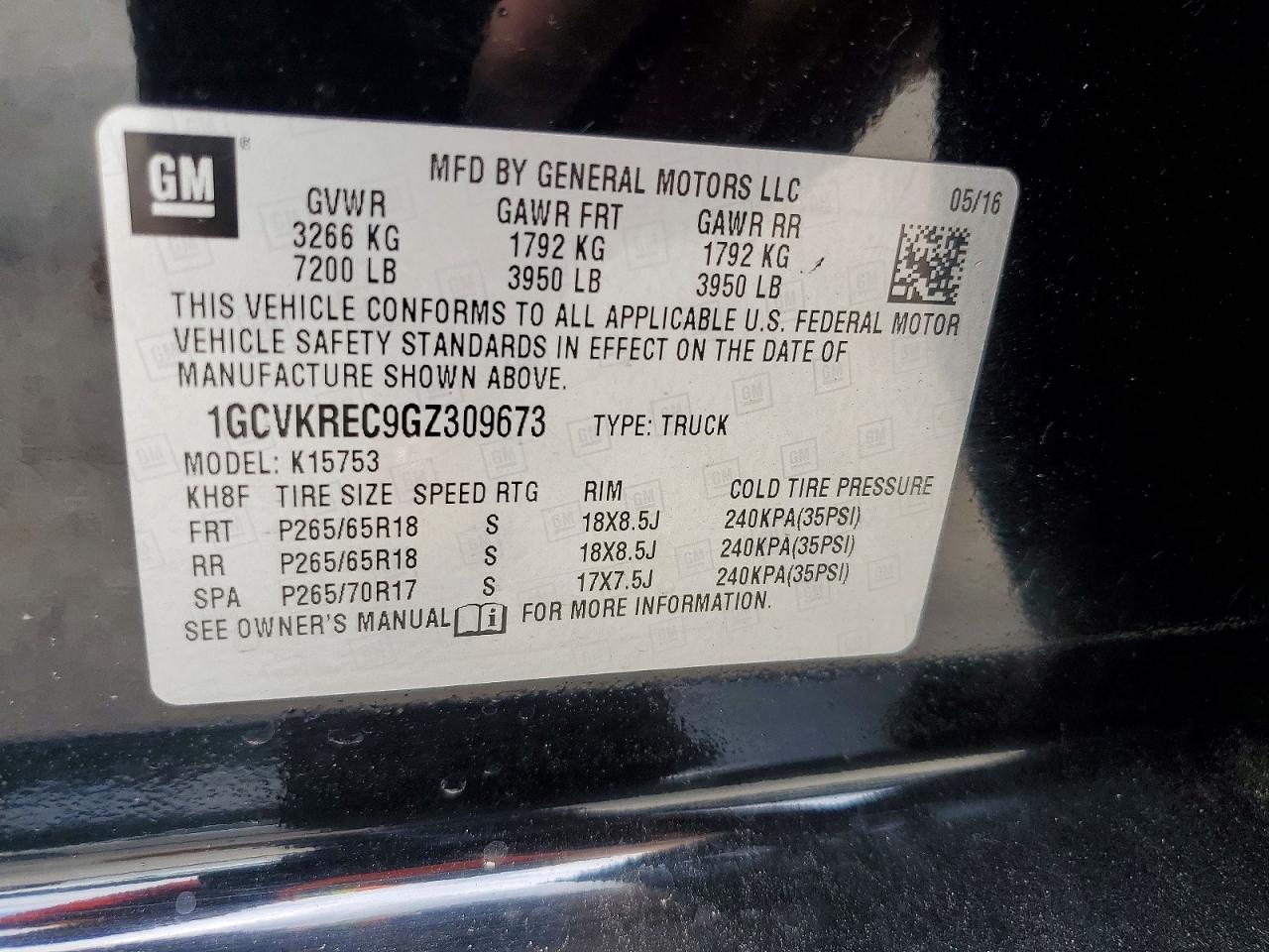 2016 CHEVROLET SILVERADO