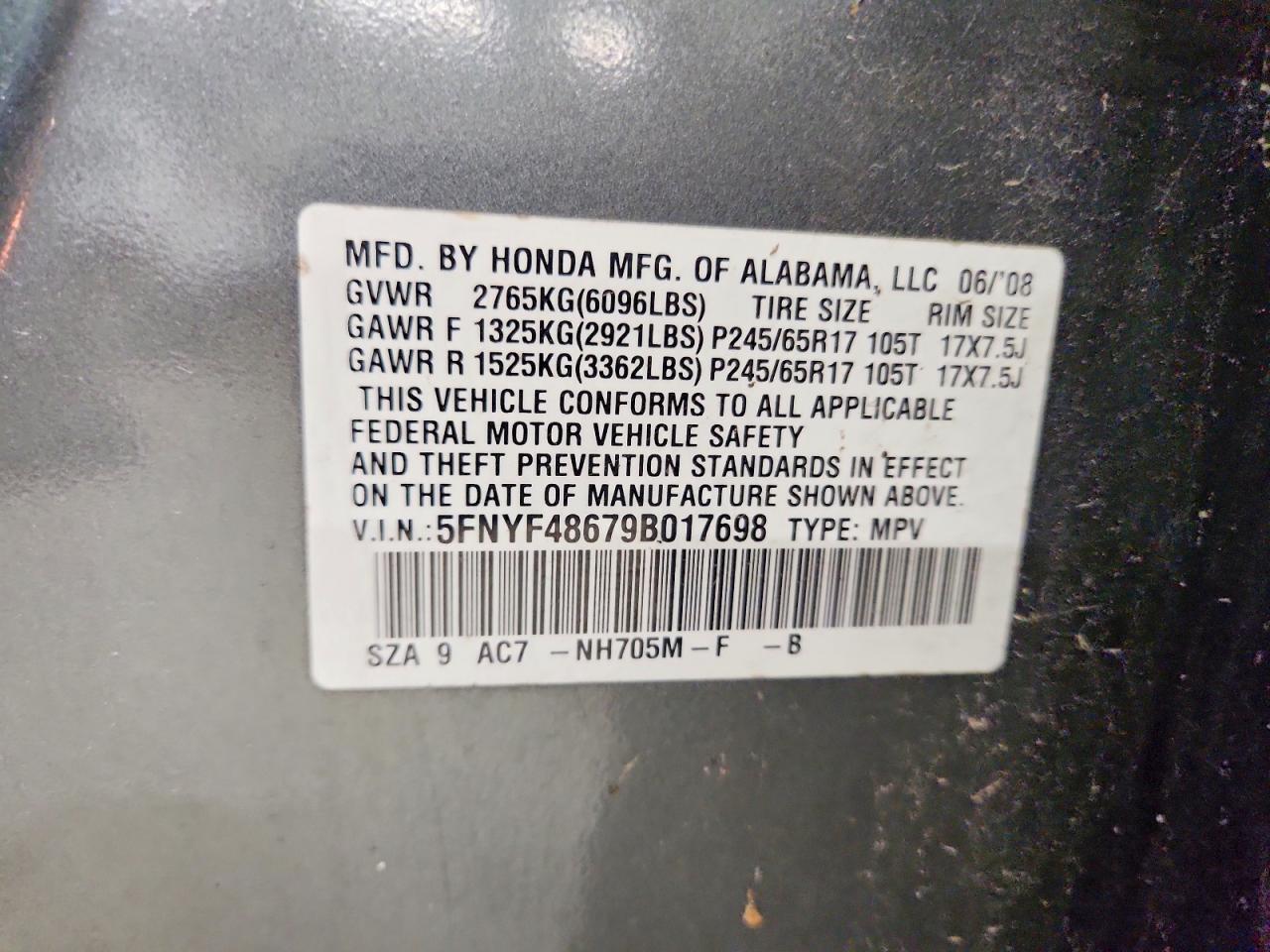 2009 HONDA PILOT