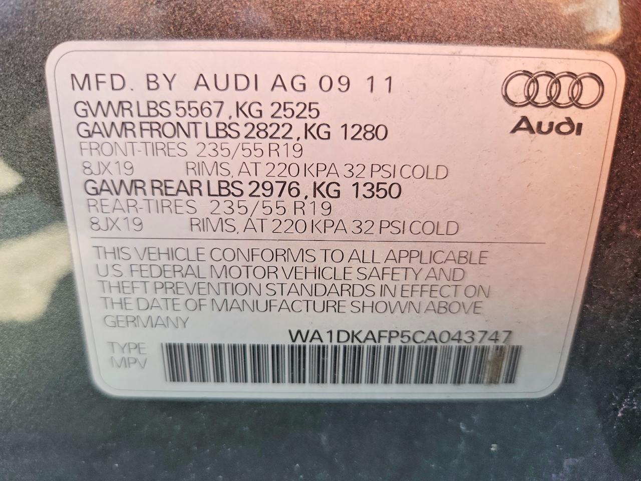 2012 AUDI Q5