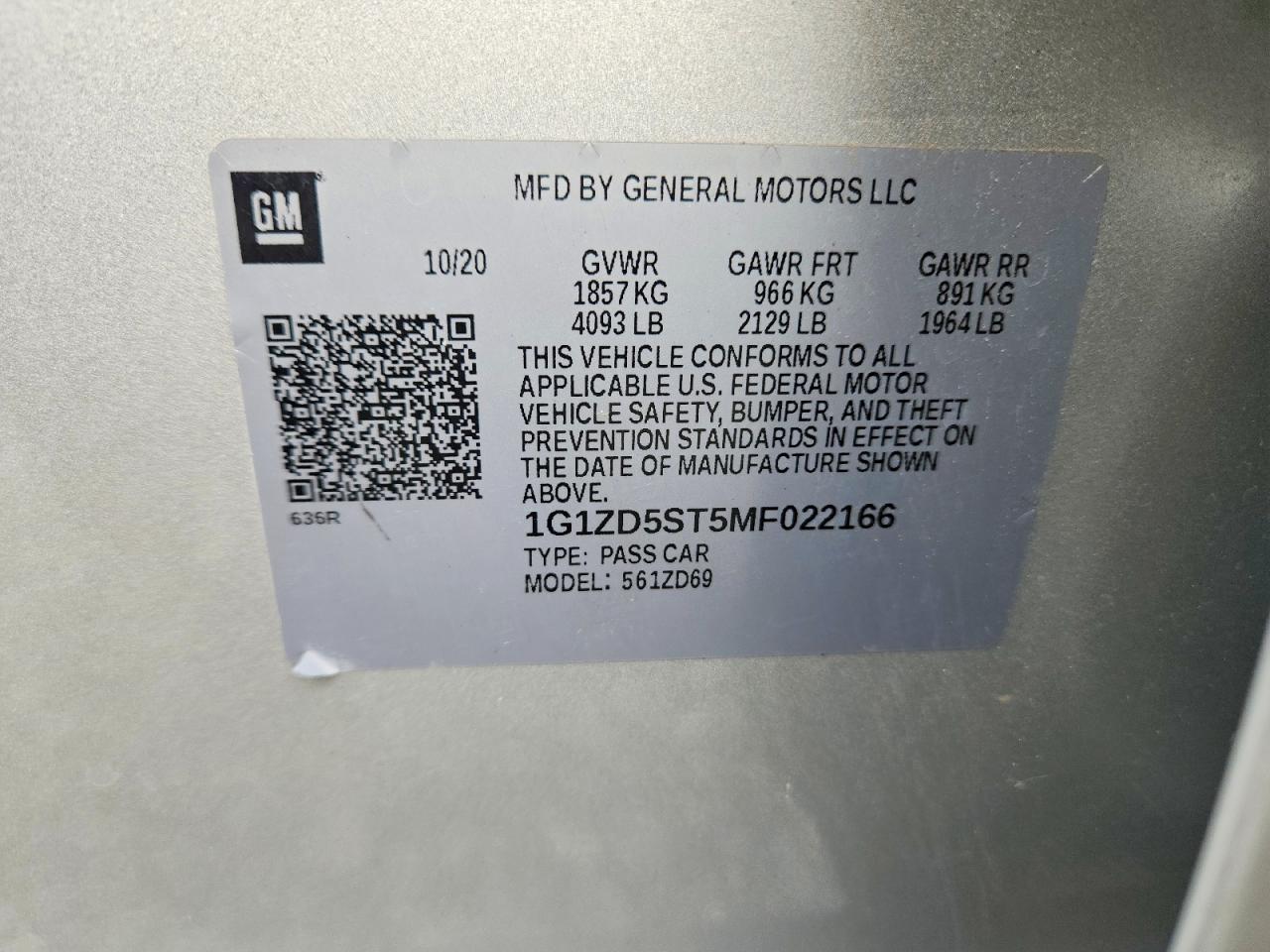 2021 CHEVROLET MALIBU