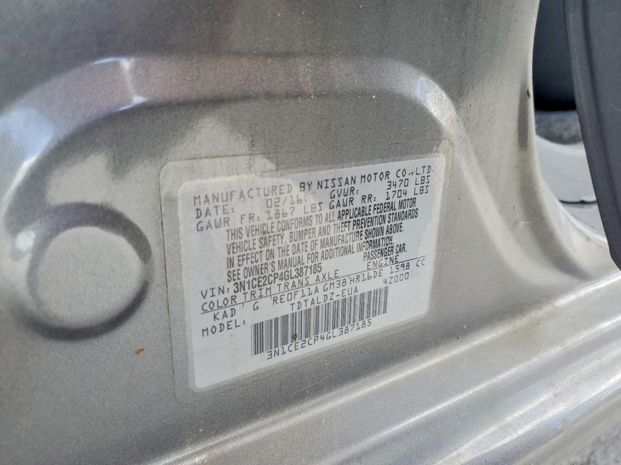 2016 NISSAN VERSA