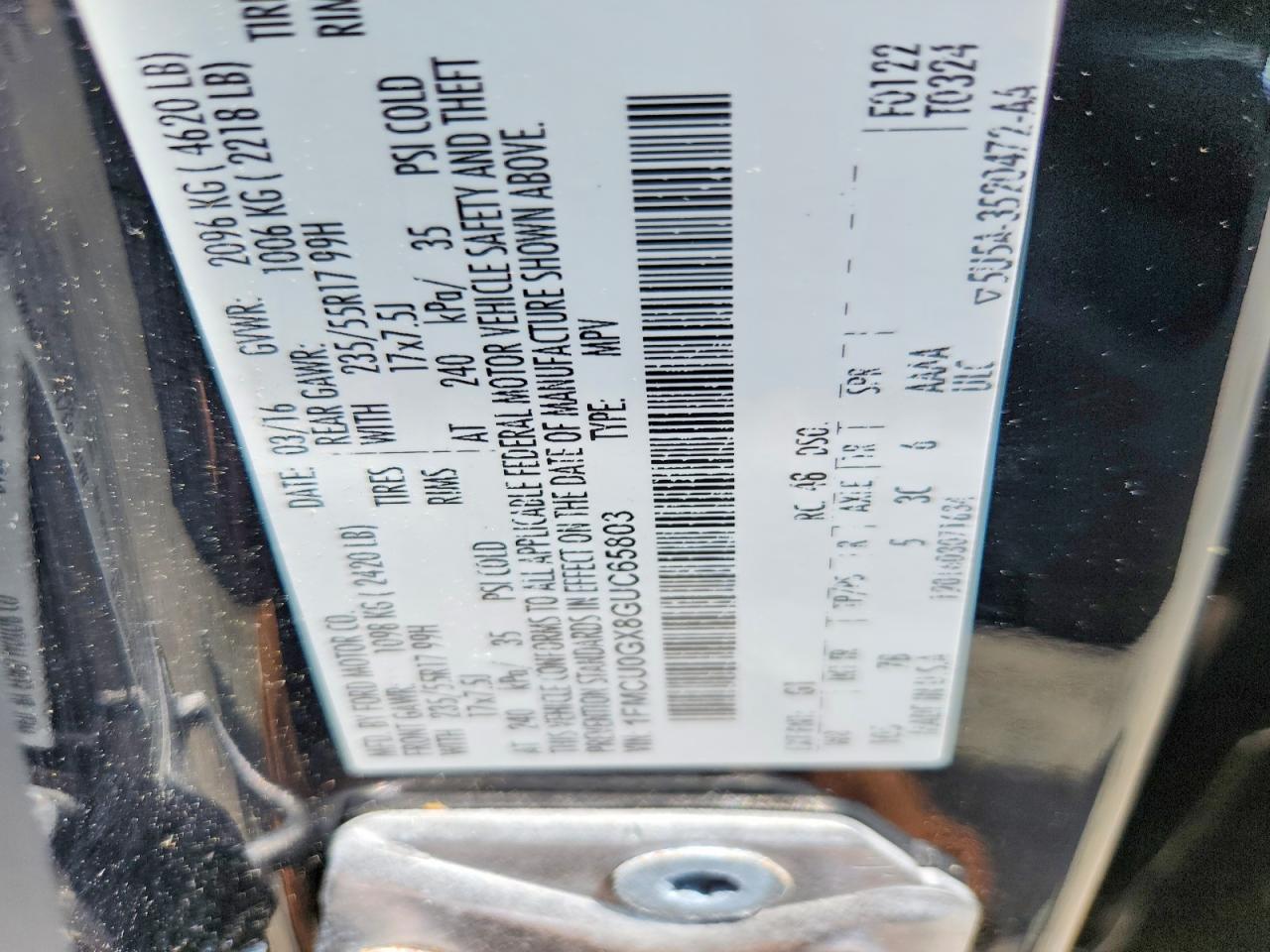 2016 FORD ESCAPE