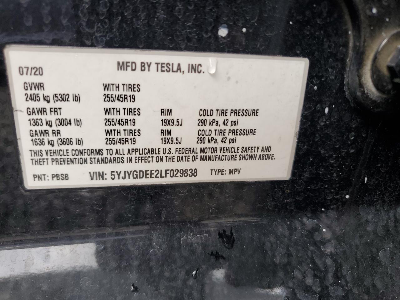 2020 TESLA MODEL Y
