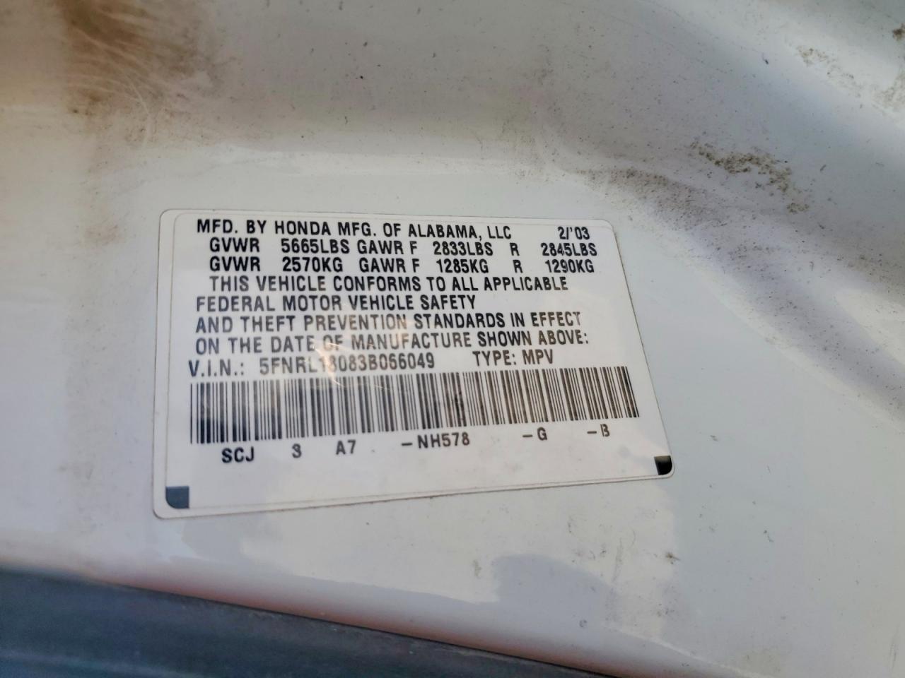 2003 HONDA ODYSSEY