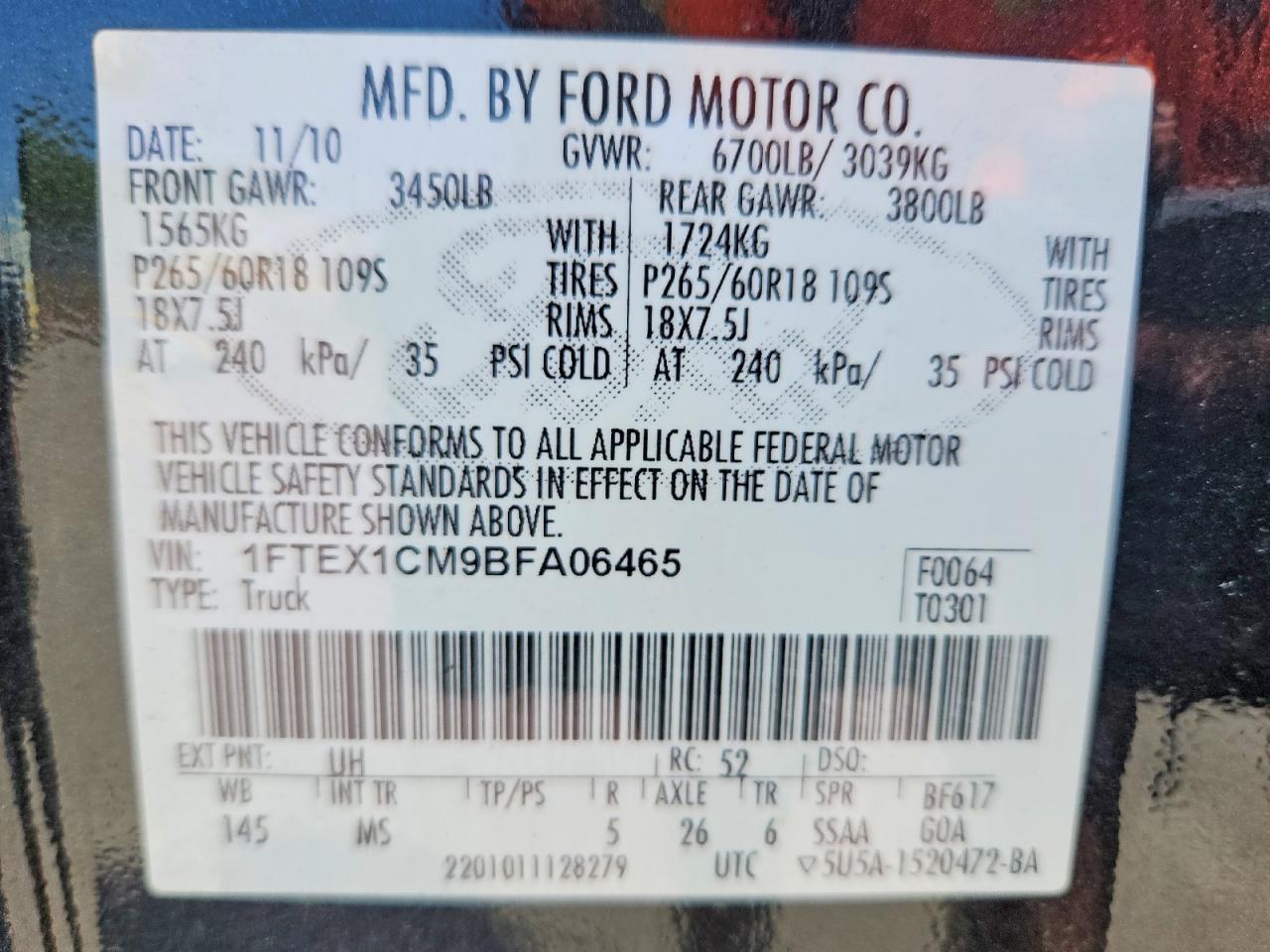 2011 FORD F150