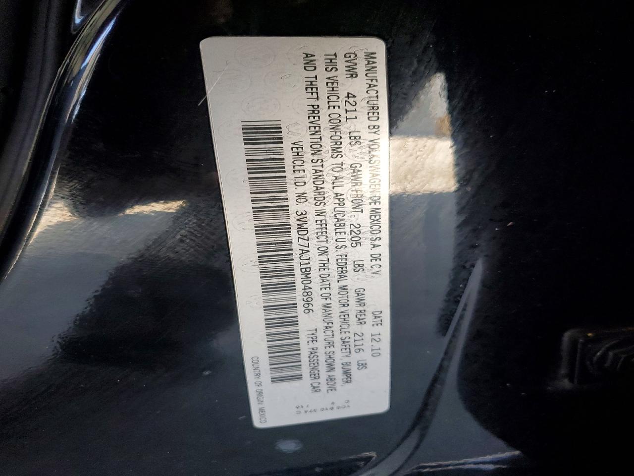 2011 VOLKSWAGEN JETTA