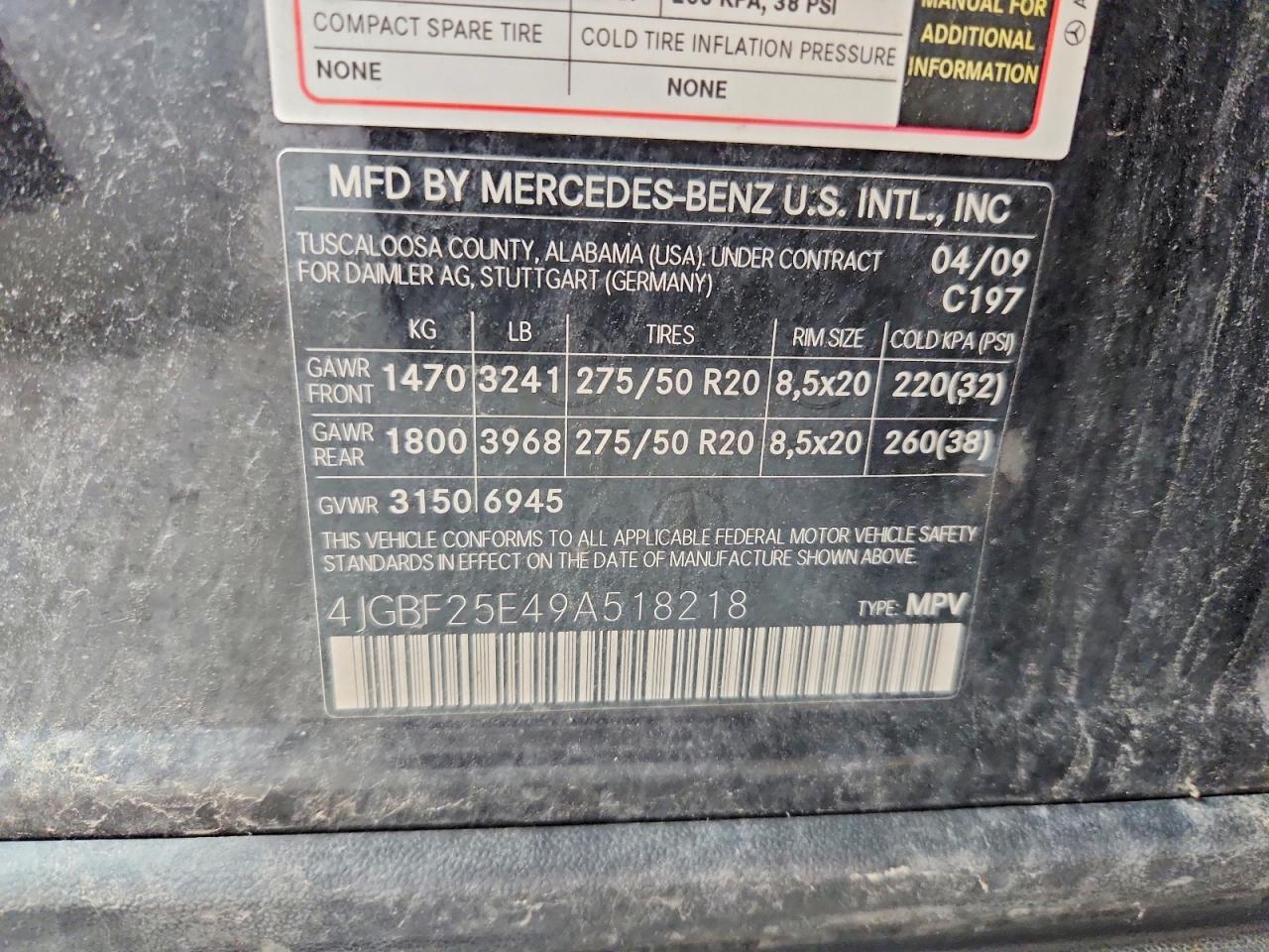 2009 MERCEDES-BENZ GL-CLASS