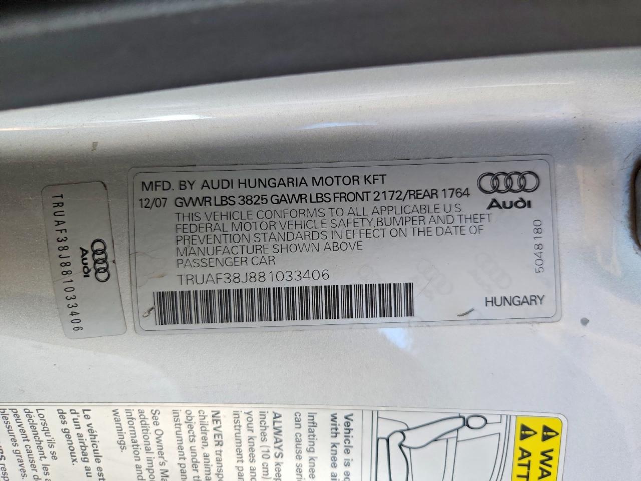 2008 AUDI TT