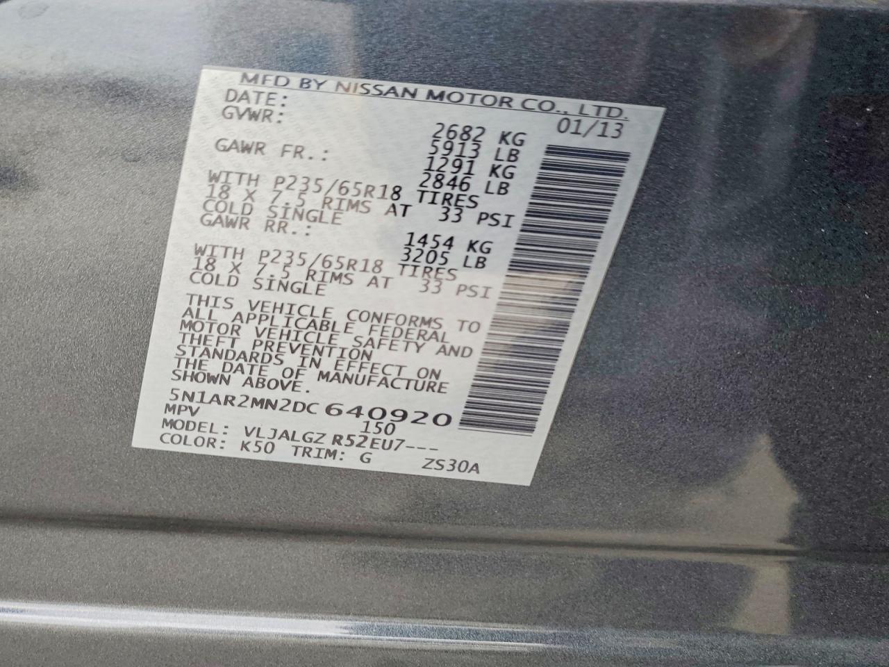 2013 NISSAN PATHFINDER
