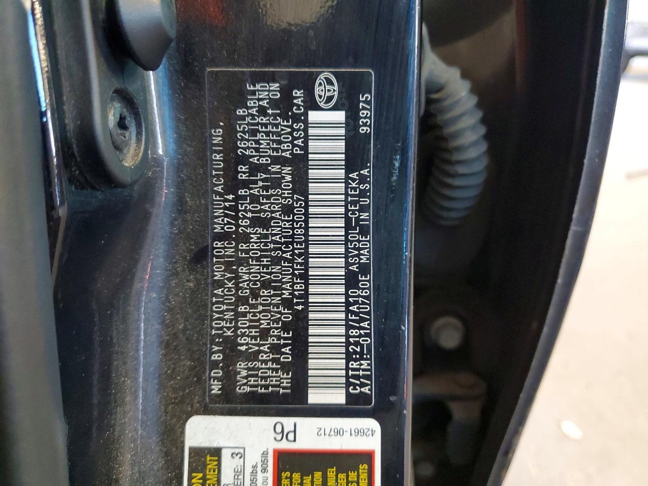 2014 TOYOTA CAMRY