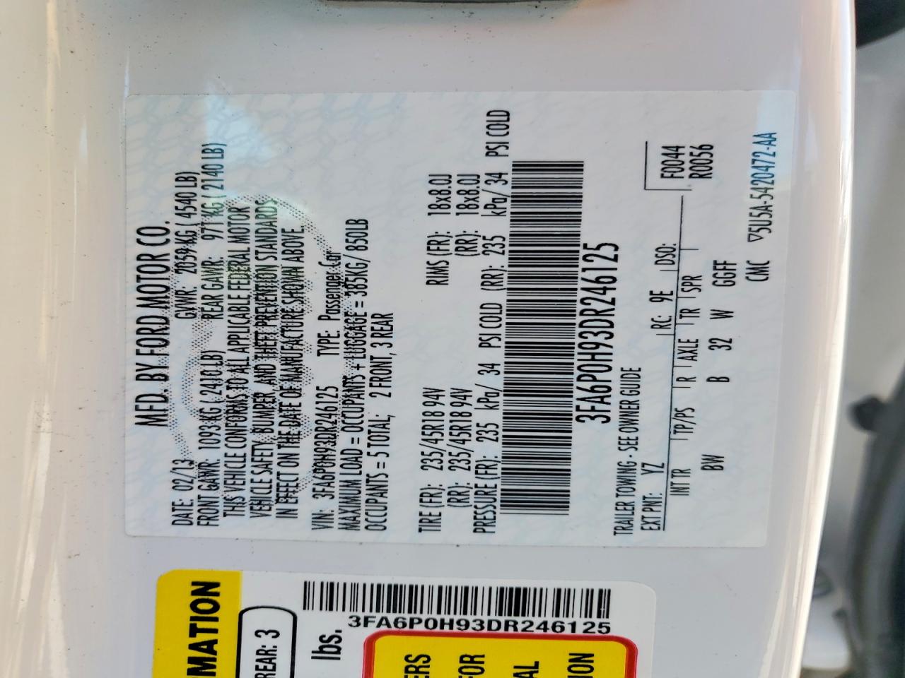 2013 FORD FUSION