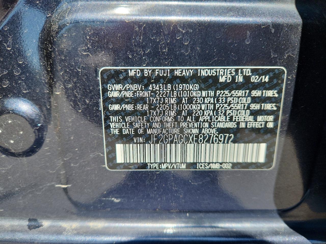 2014 SUBARU XV