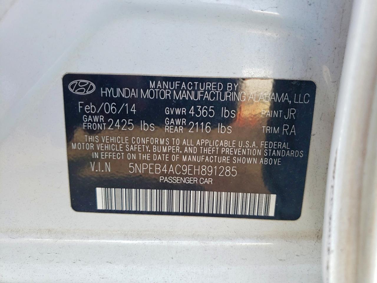 2014 HYUNDAI SONATA
