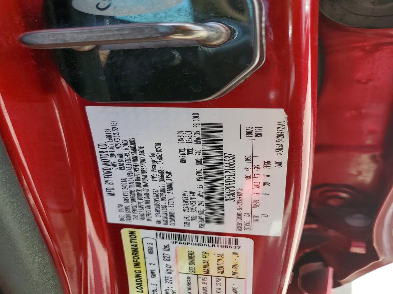2020 FORD FUSION