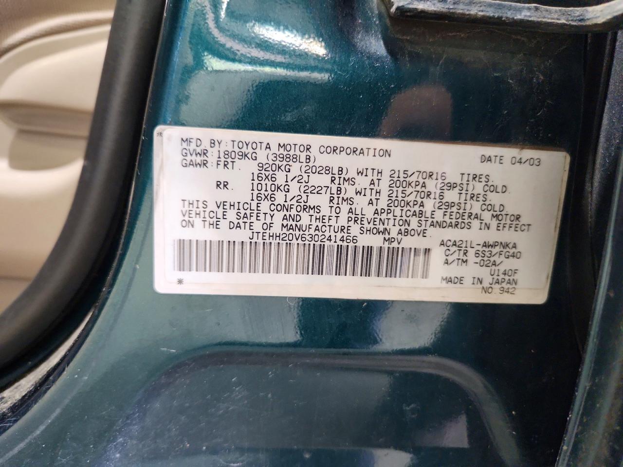 2003 TOYOTA RAV4