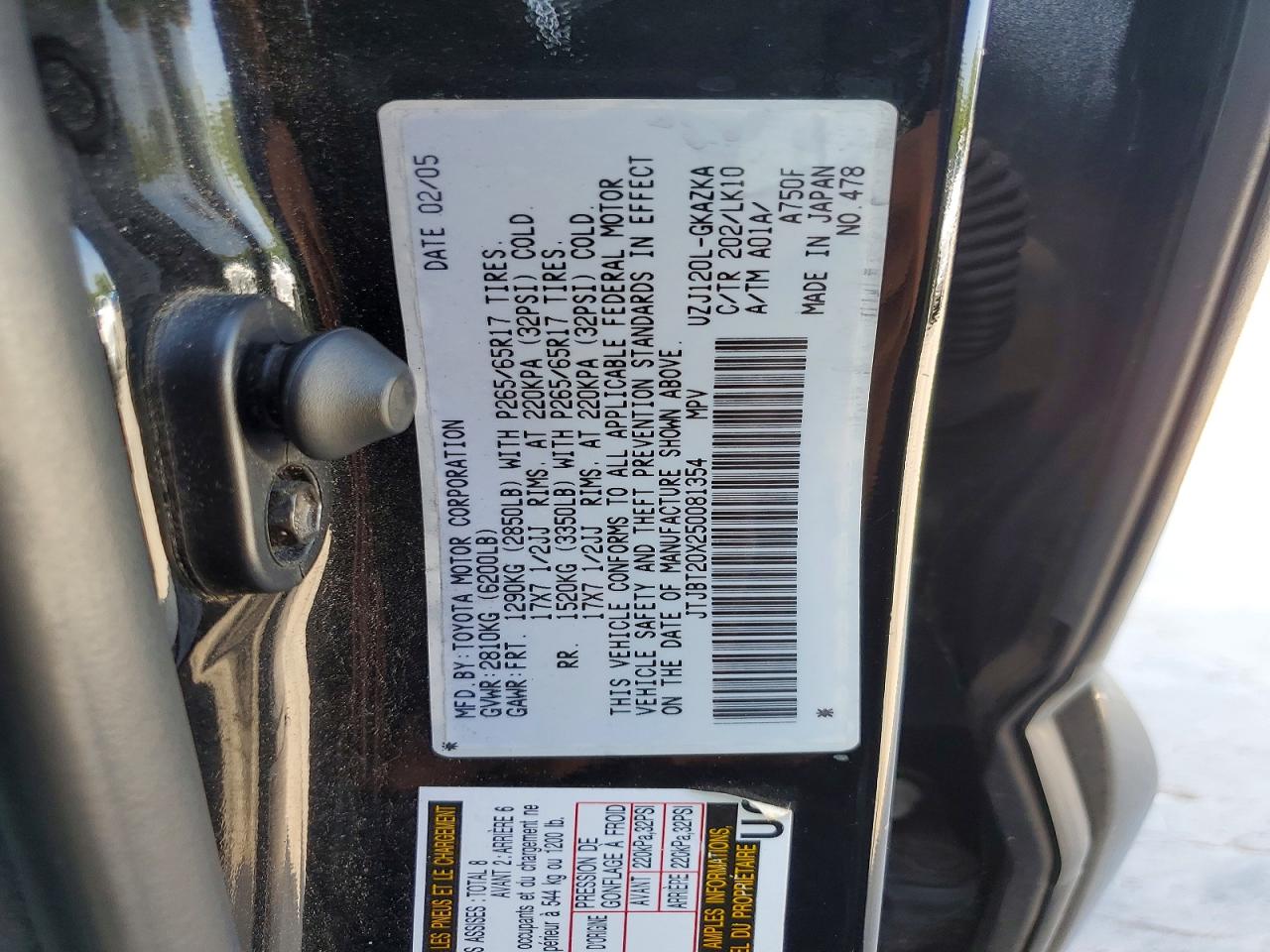 2005 LEXUS GX