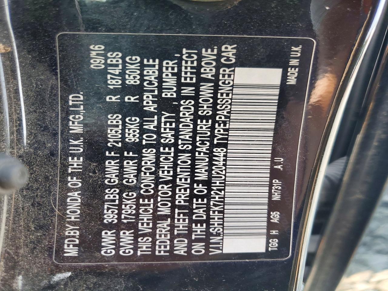 2017 HONDA CIVIC
